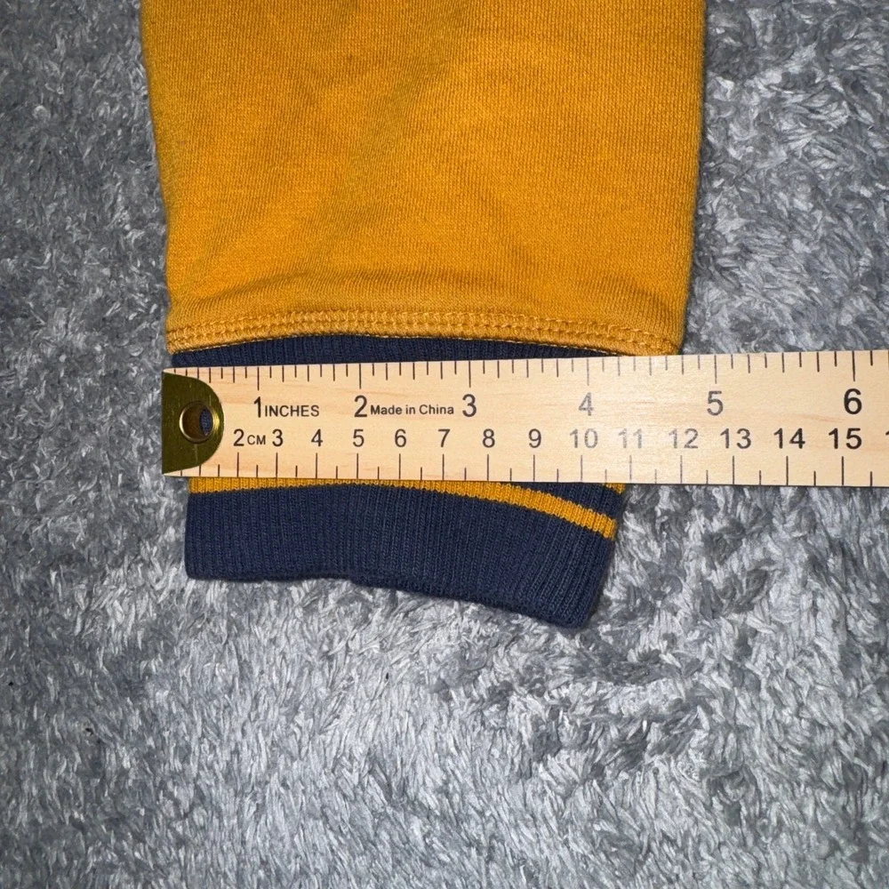 Levi's Men 3LGLK1944 Crewneck Sweatshirt Large Mustard Yellow Raglan Cotton